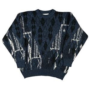Vintage 90s Michael Gerald Textured Pattern Crewneck Sweater Womens XL